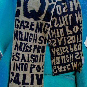 Alexander McQueen- McQ- army/black Graffiti Scarf
